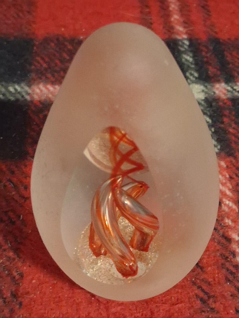 Frosted Hand Blown Glass Egg